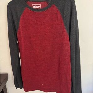 Urban Pipeline Men's Long Sleeve Shirt - Red and Black